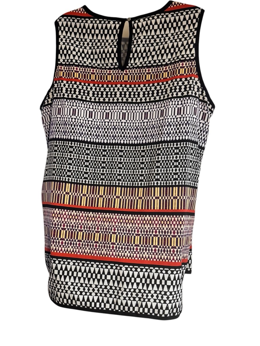 LIZ CLAIBORNE   Black, Red & Cream Geometric Sleeveless Top  PLUS: 1X   #Z - Picture 5 of 9
